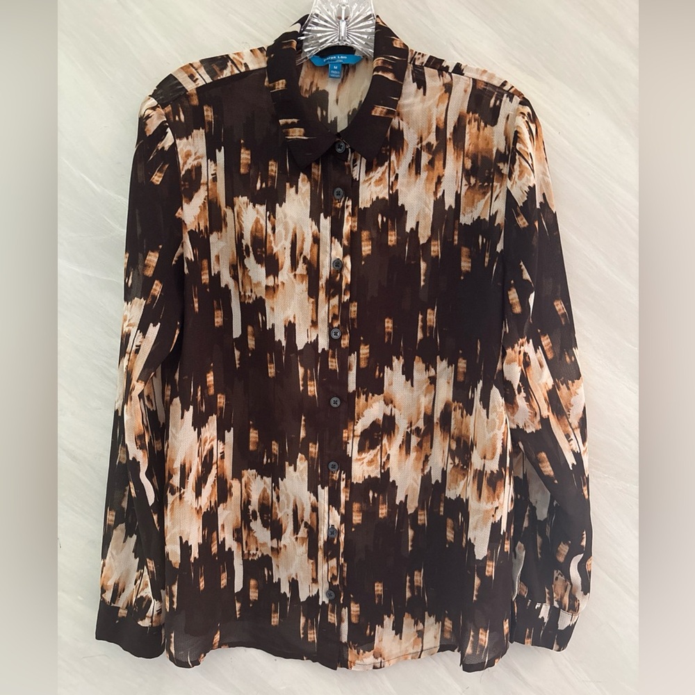 Derek Lam Design Nation Women’s M Button Front Long Sleeve Blouse